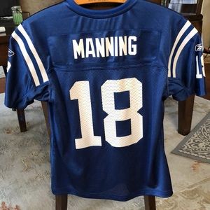 NFL Indianapolis Colts Blue Football Jersey #18 Peyton Manning Women’s Med